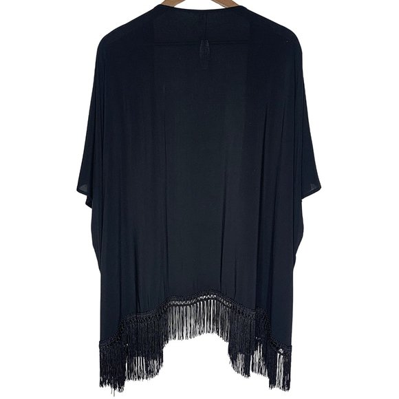 Victoria's Secret Fringe Kimono Cover-Up in Black - Picture 5 of 7